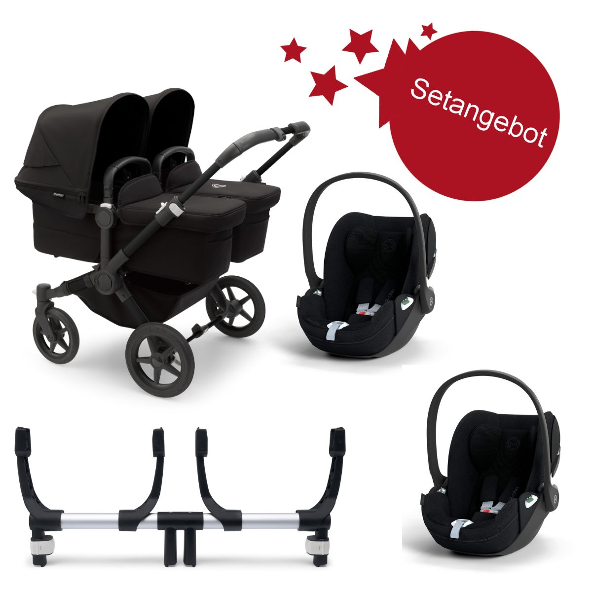 Bugaboo-Donkey-5-Twin-Set-mit-Cloud-T-midnight-black