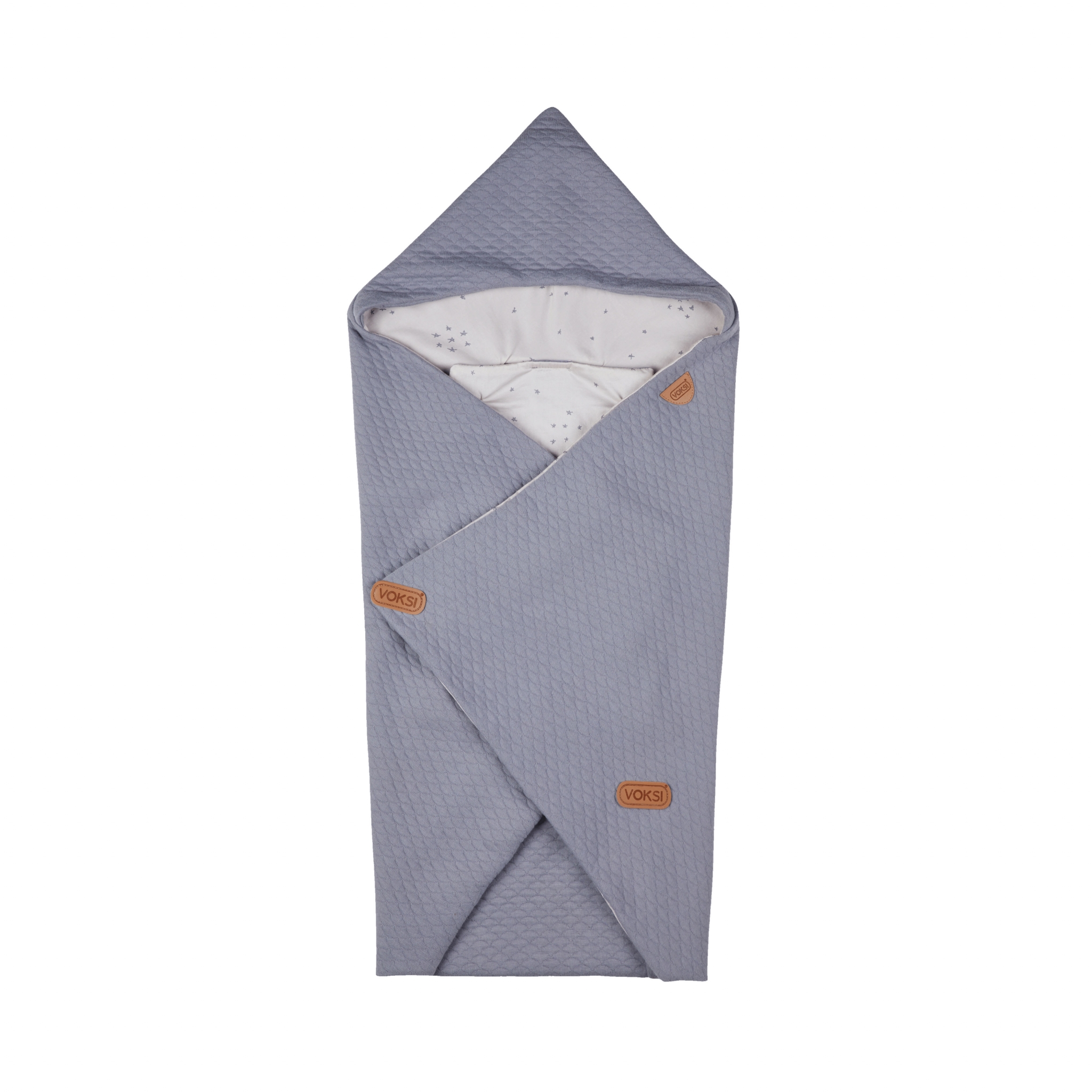 Voksi Baby Wrap Umschlagdecke Light Grey Star