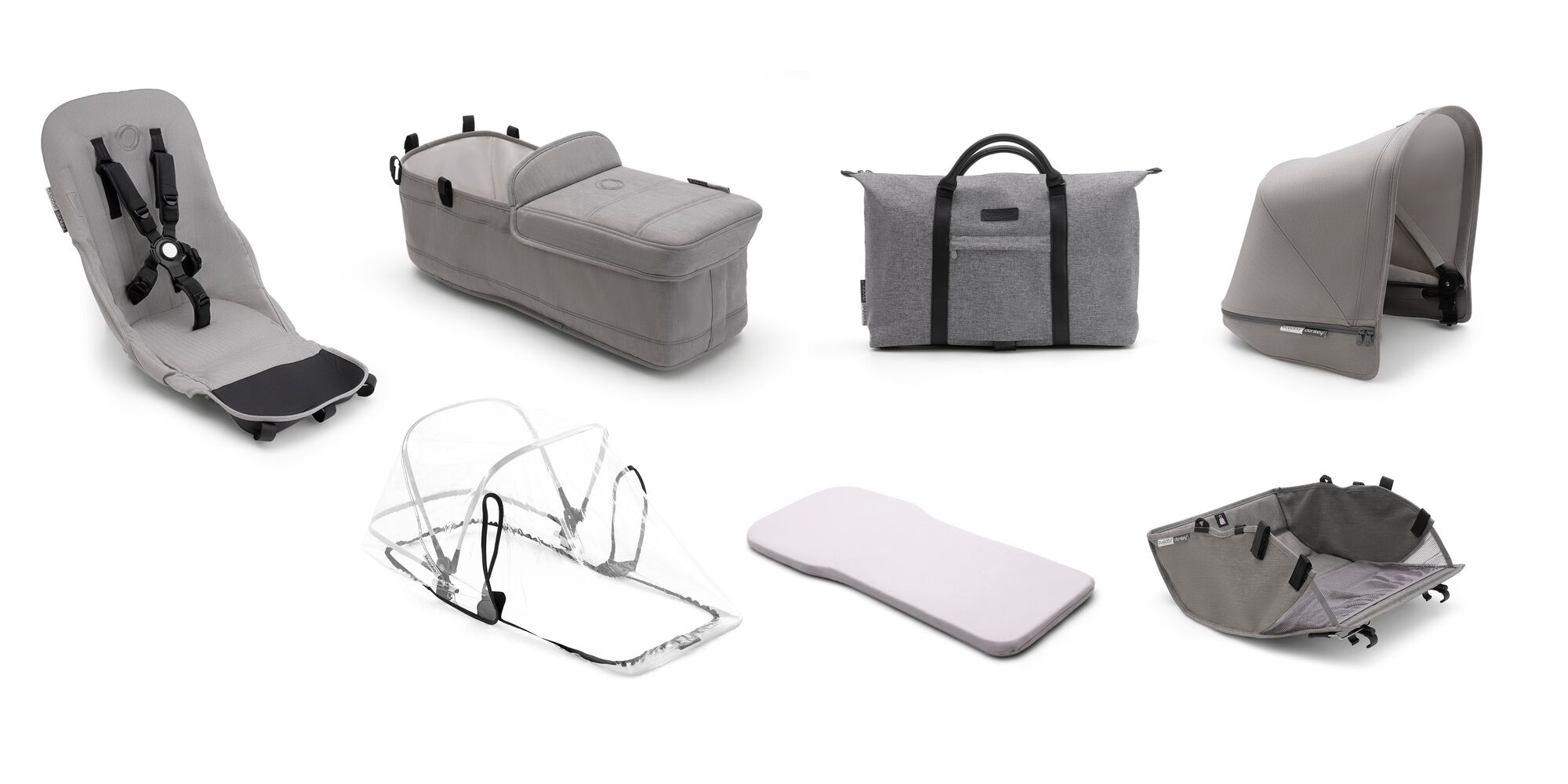 Bugaboo Donkey2 Mono Mineral Kollektion Style Set - Hellgrau