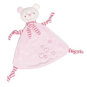 kuscheltuch-b_r-mit-herzen_rosa_1 GoKi / Cause Kuscheltusch - Bär