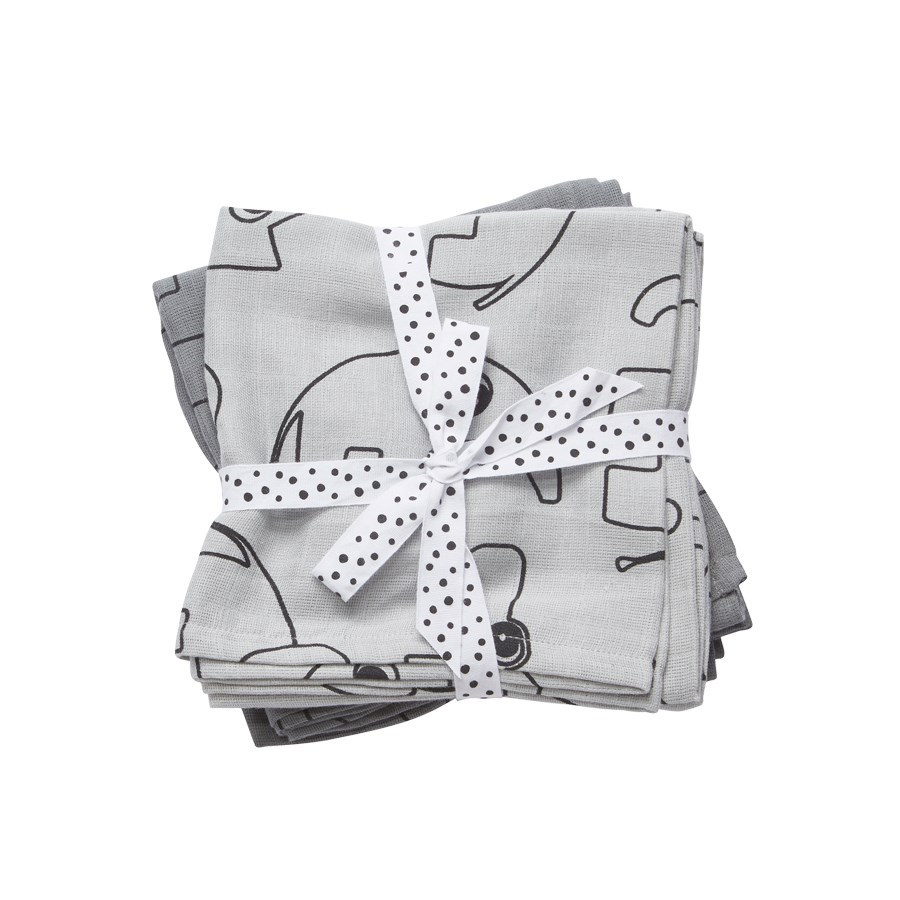 Done by Deer Spucktücher, 2er pack Contour - Grey