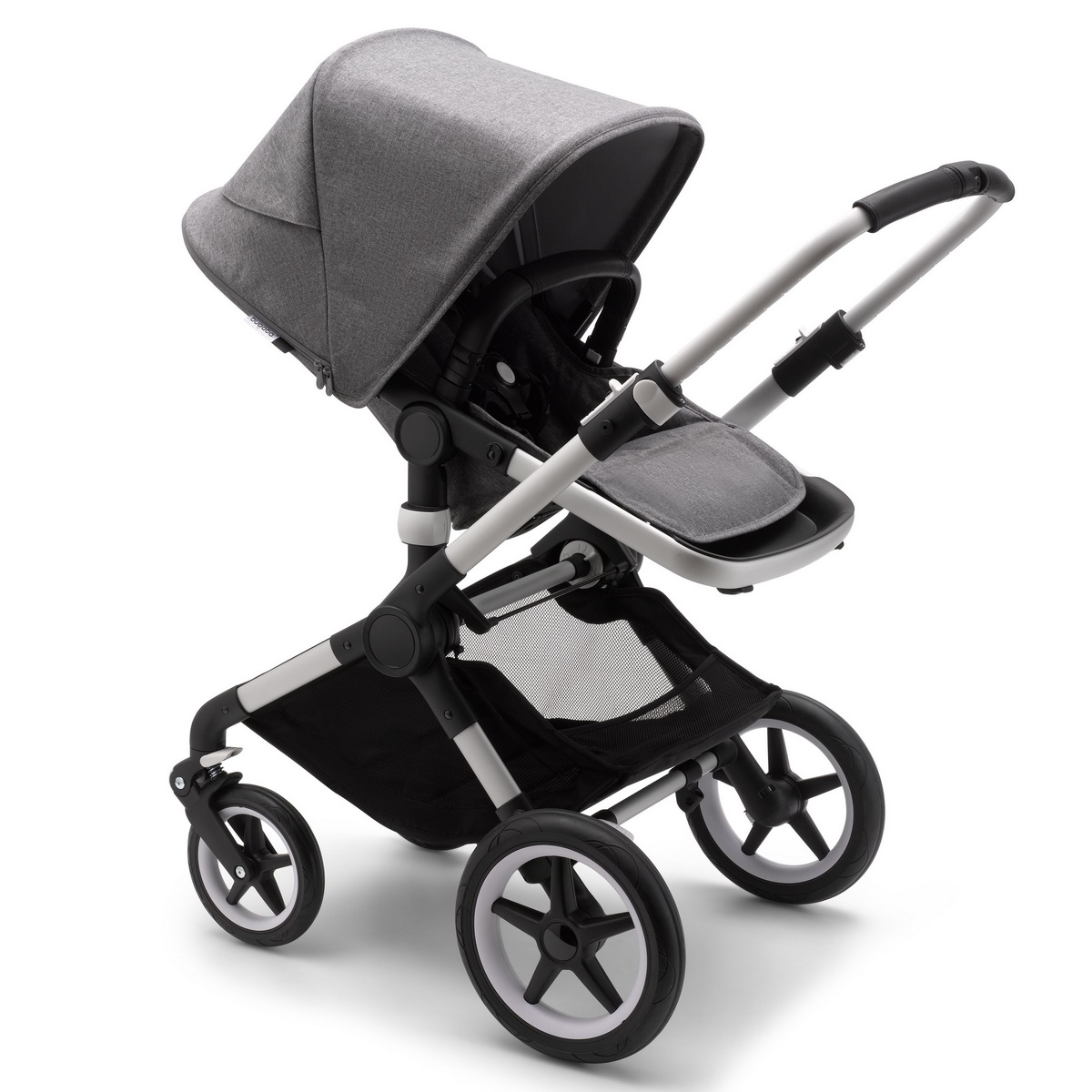 Bugaboo Fox2 Setangebot mit Fußsack- Alu, Grau Meliert