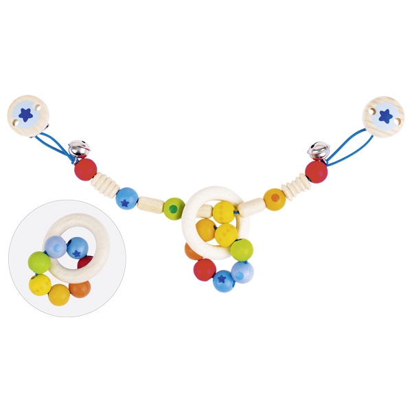736710 Mit der Kinderwagenkette von Goki / Heimess hat Ihr Kind unterwegs immer etwas zu entdecken. Sie ist einfach an Kinderwagen oder Buggy zu befestigen.