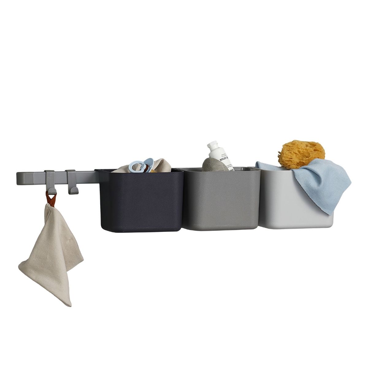 1CAxEjiyrfWitP Leander Organisationselemente 3 Stück, 1 lange Schiene- Dusty Grey