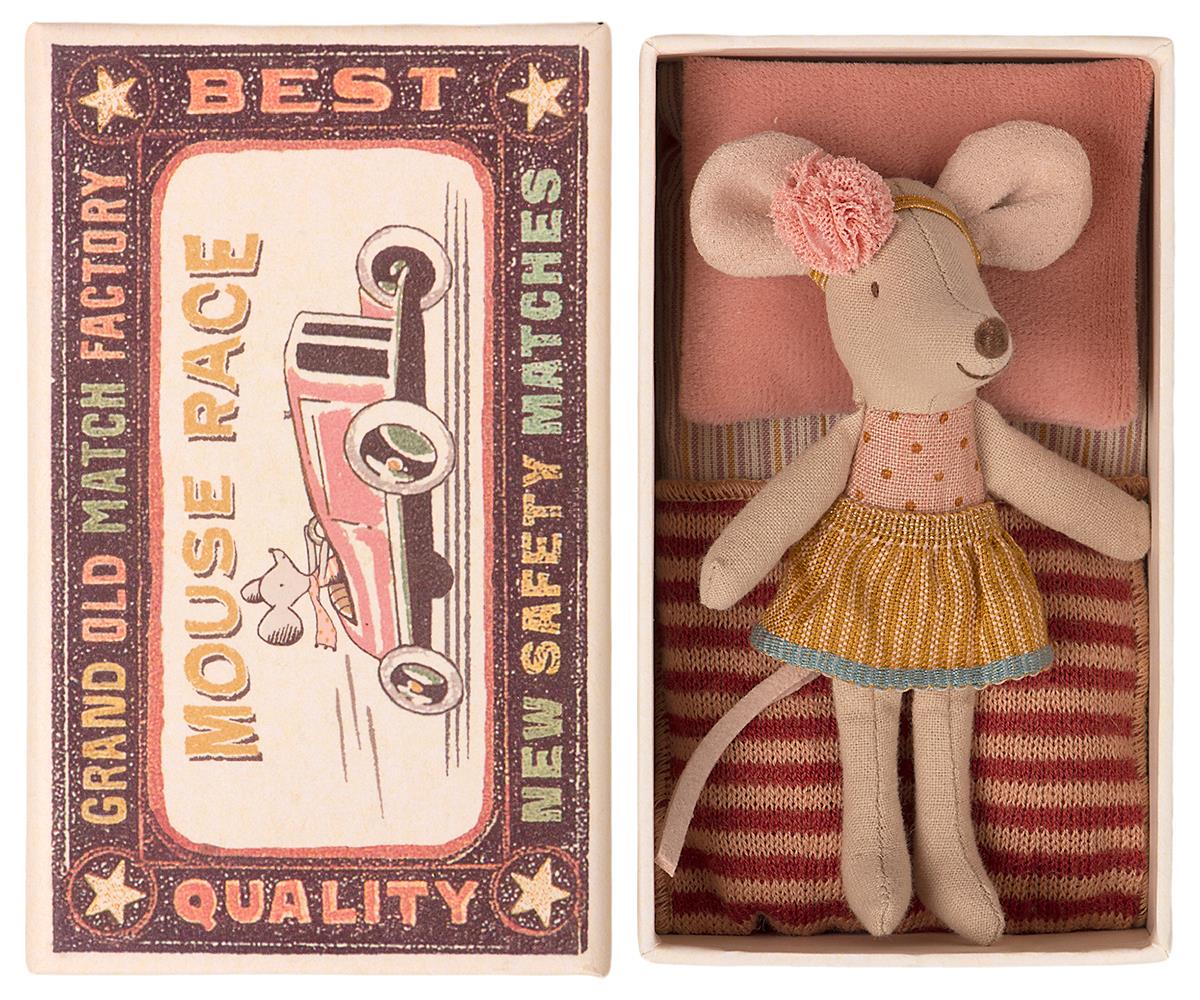 Maileg Little sister mouse in matchbox