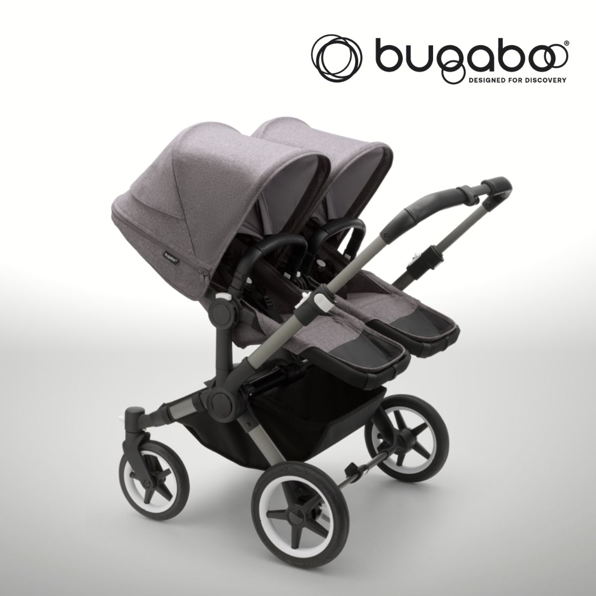 Bugaboo Donkey 5 Twin Zwillingskinderwagen- Graphit- Grau Meliert- Grau Meliert