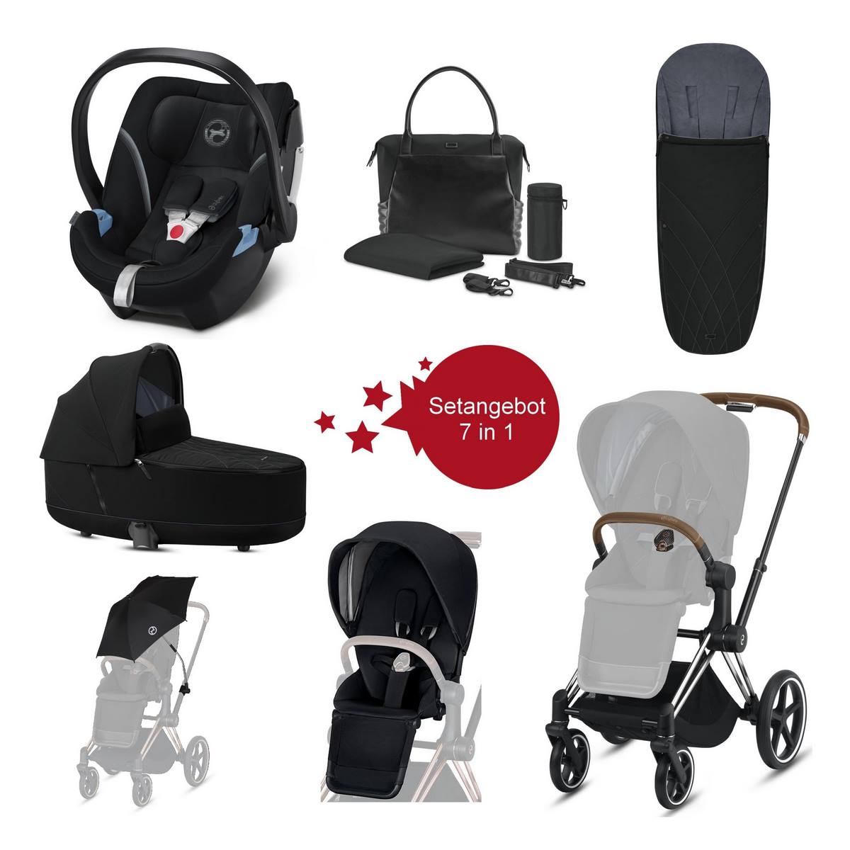 Cybex-Priam-Setangebot-7-in-1-Deep-Black-Chrome-1200px Cybex Priam Setangebot Kombikinderwagen 7 in 1 Chrome Gestell, Schwarz- Deep Black