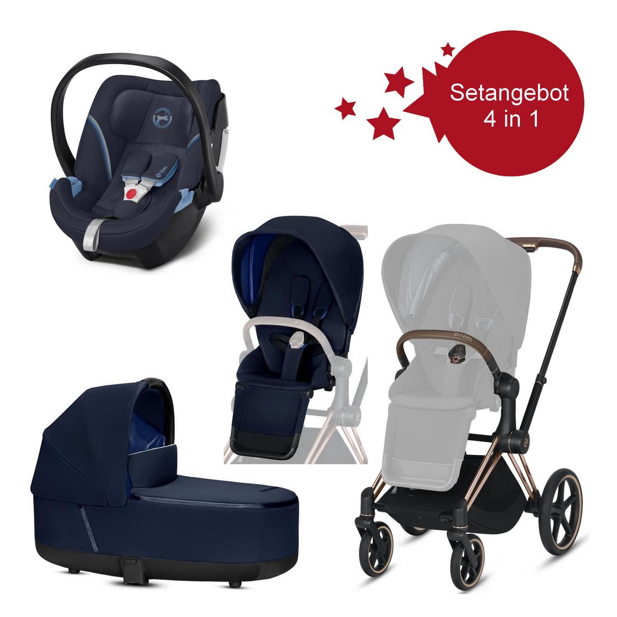 Cybex Setangebot Rose Gold Gestell, Blau