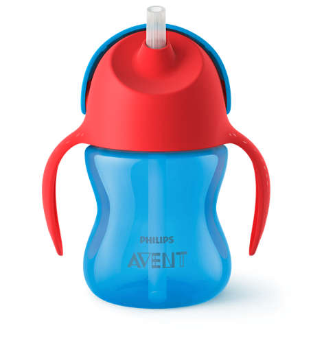 Philips Avent 9m+ Strohhalmbecher 200ml mit Griffen - Blau