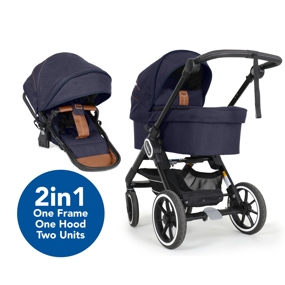 NXT90-2in1-Outdoor-Navy-1 Emmaljunga NXT90 2 in1 Kombikinderwagen 2021- Outdoor Navy, Gestell Black
