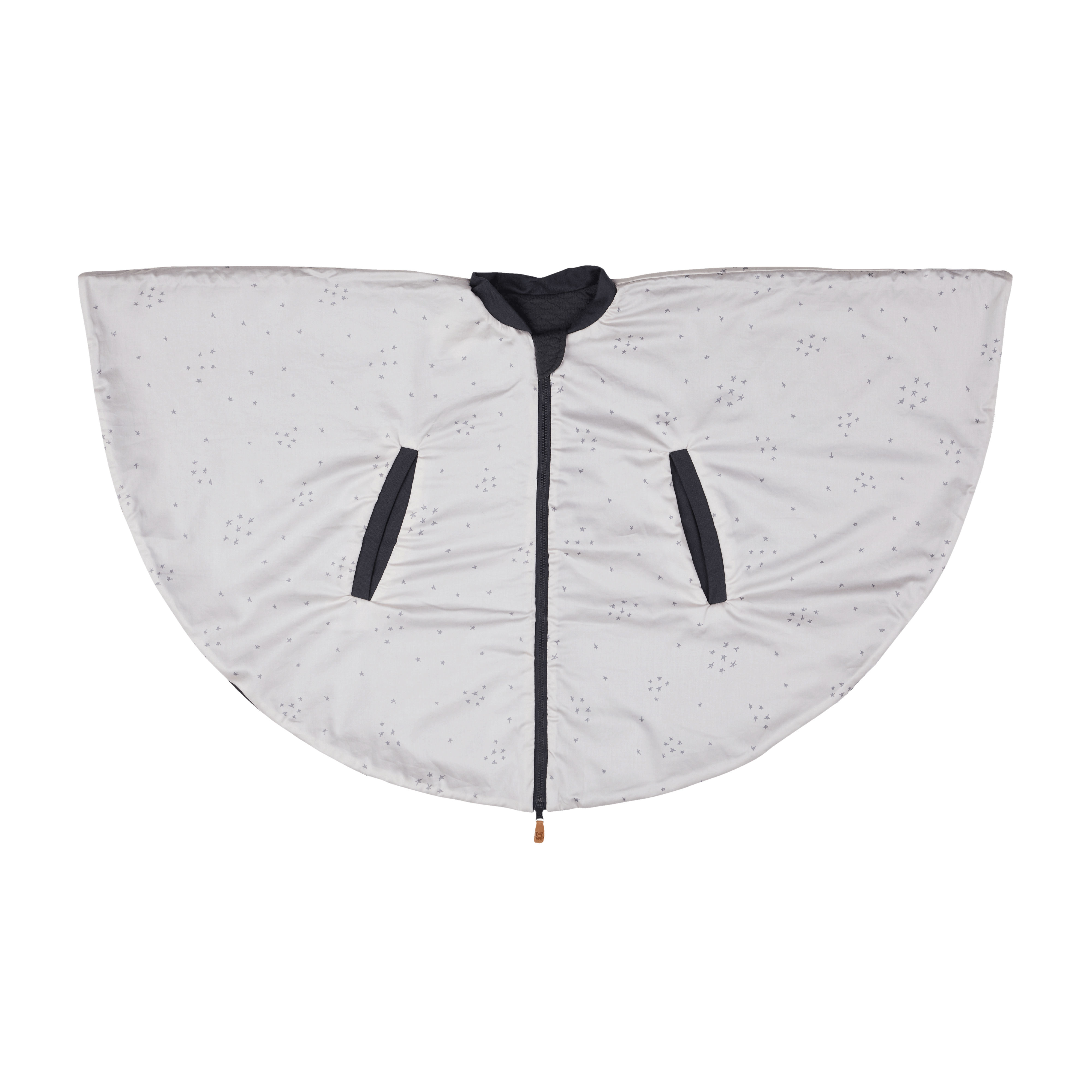 Voksi_Poncho_Dark-Grey-Star_Reversible-1 Voksi Poncho wendbar Innenansicht Außen