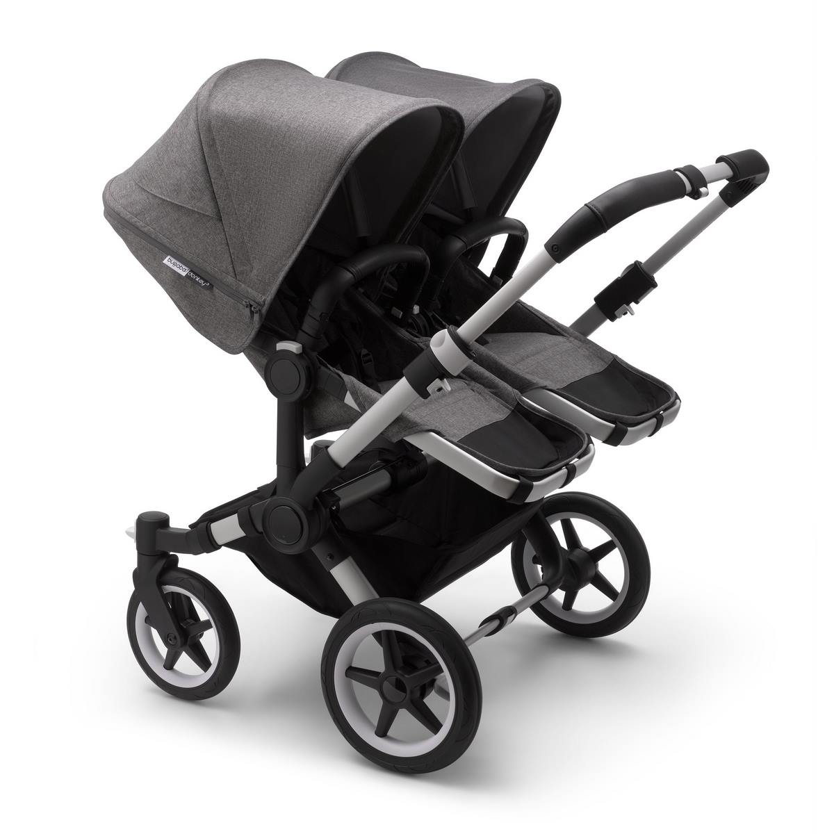 Bugaboo Donkey3 Twin Zwillings Setangebot 8 in 1- Alu, Grau Meliert, Grau Meliert