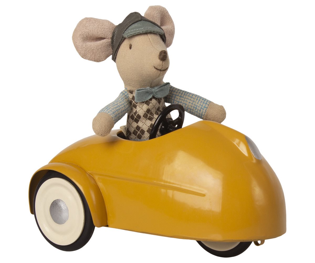 Maileg Maus Auto mit Garage- Gelb