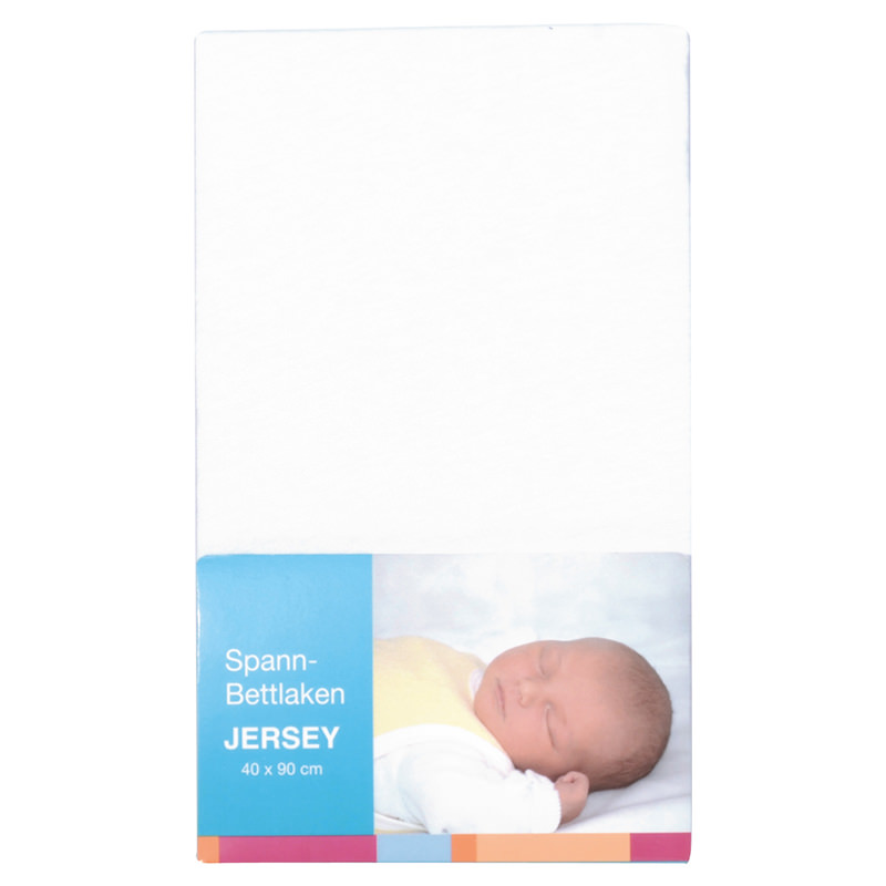 Baby-Plus Spannbettlaken Jersey 40x90 - White