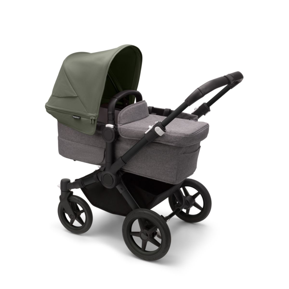 Bugaboo Donkey 5 Mono Mix & Match- Schwarz- Grau meliert Rahmen mit Waldgrün Sonnendach