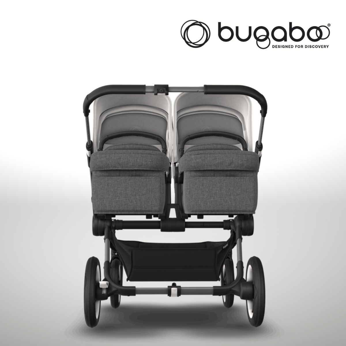 Bugaboo Donkey 5 Twin Zwillingskinderwagen- Graphit- Grau Meliert- Grau Meliert