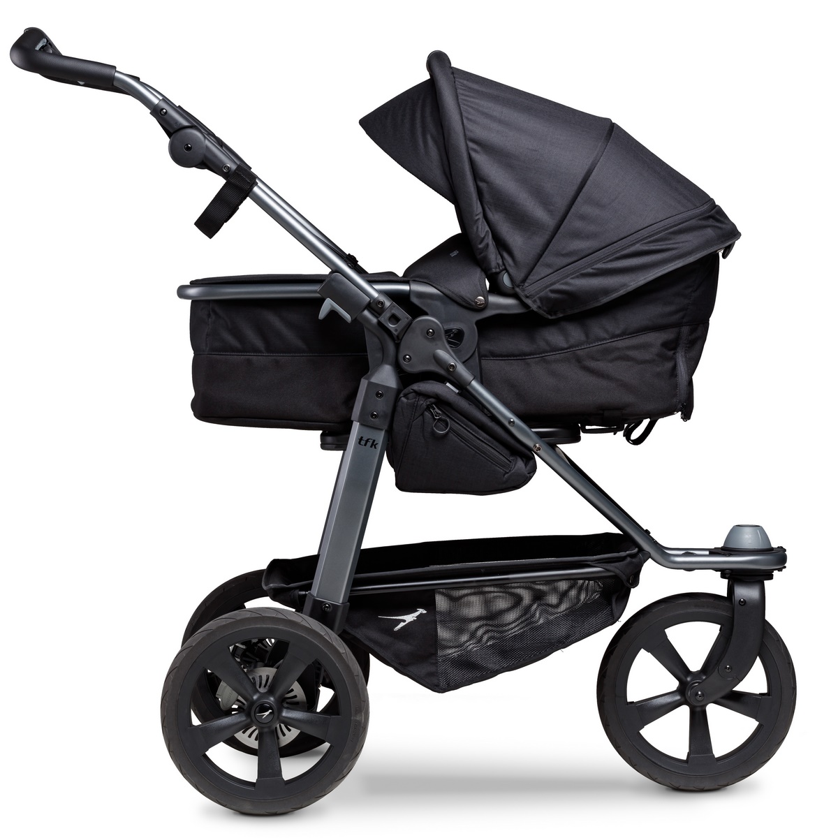 TFK Mono Kombi Kinderwagen mit Luftkammer Radset- Schwarz