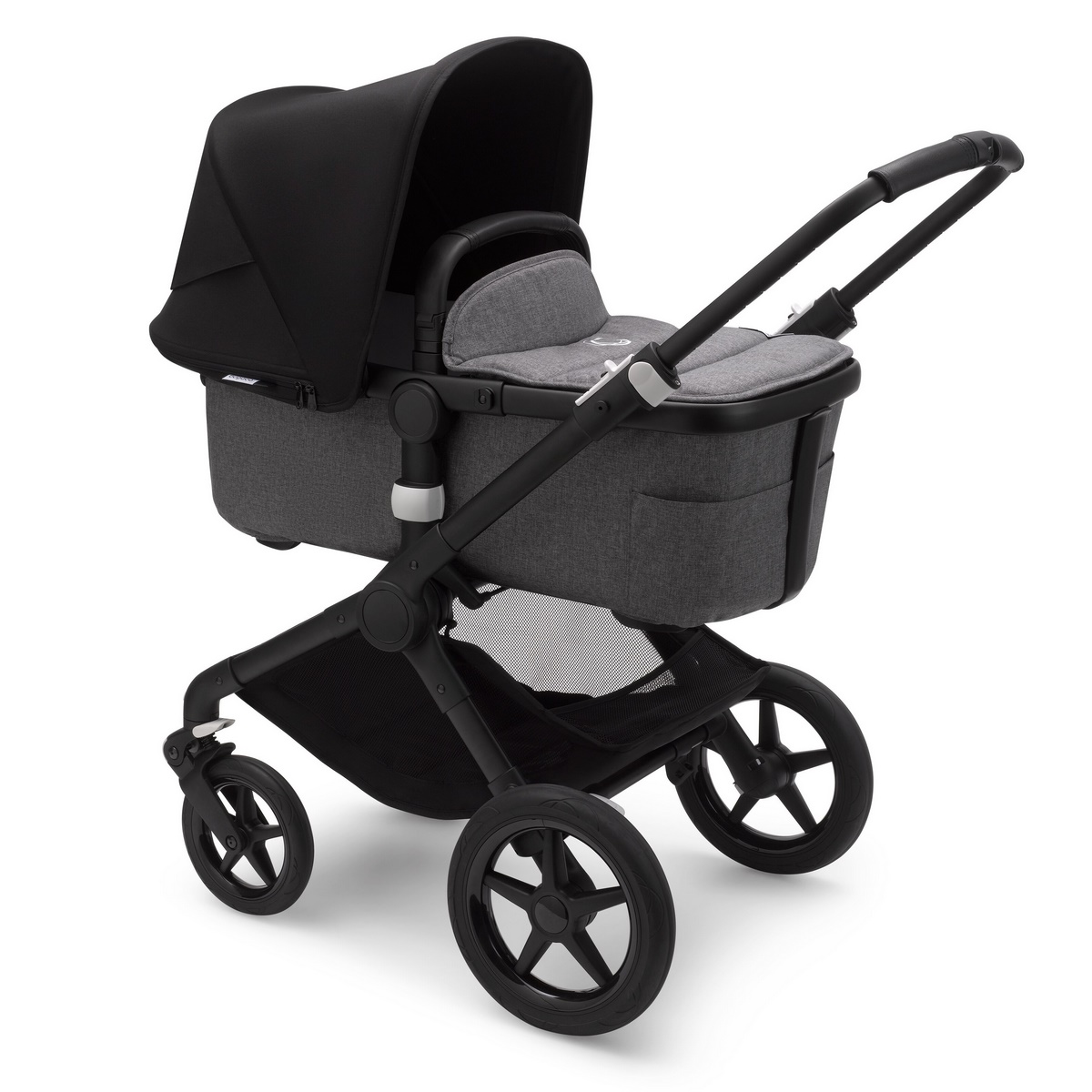 Bugaboo Fox2 Kombikinderwagen- Schwarz- Grau Meliert- Schwarz