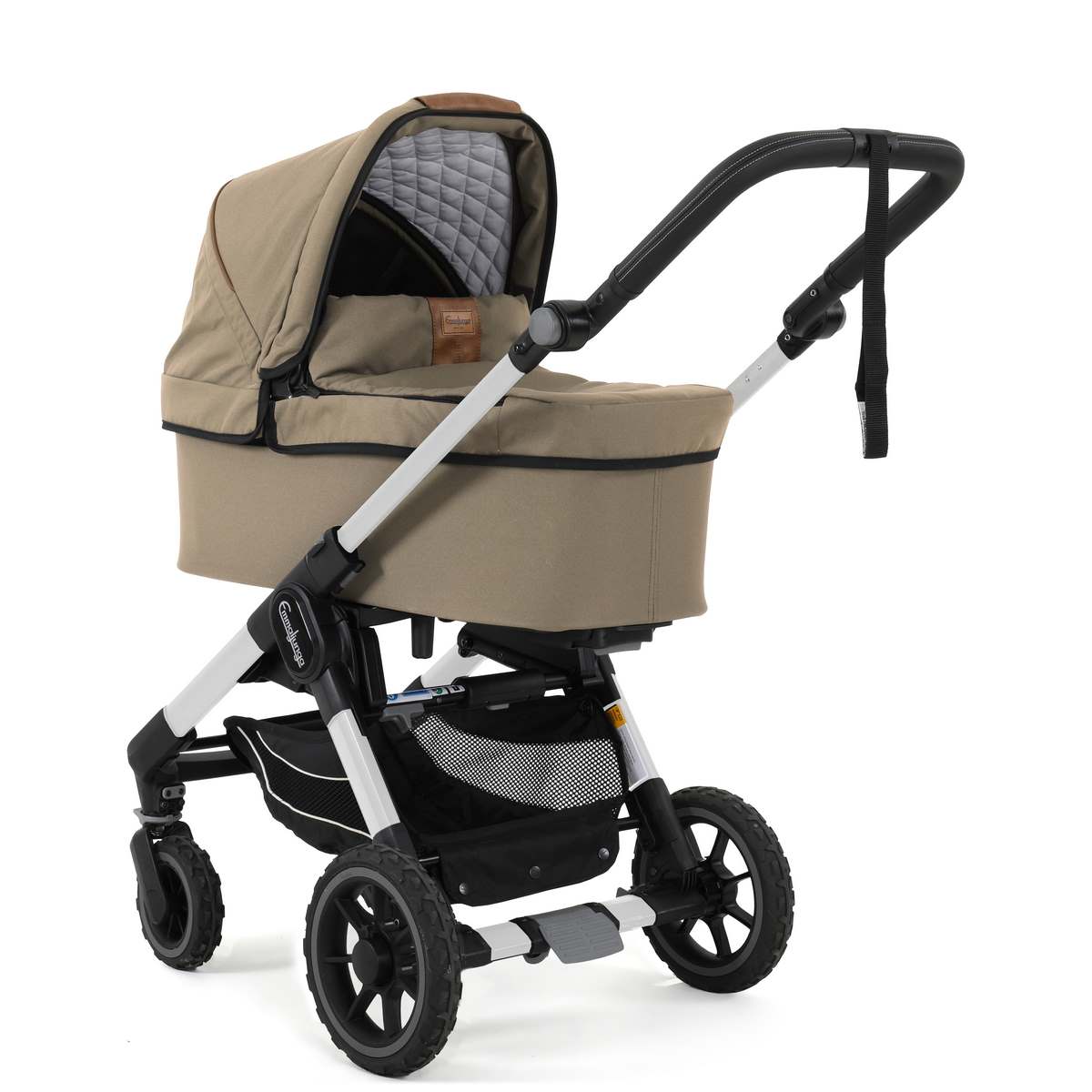 NXT60-Wanne-Outdoor-Beige-Silver-1200px Emmaljunga NXT60 mit Flat Sitz Outdoor Beige, Silver Gestell