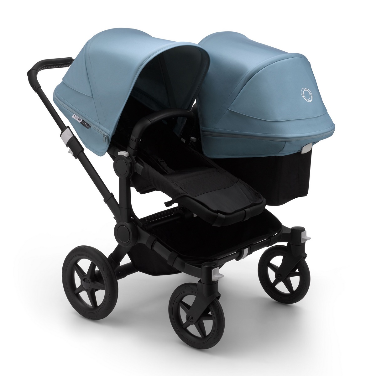 Bugaboo Donkey3 Duo Geschwisterkinderwagen- Schwarz, Schwarz, Nebelblau