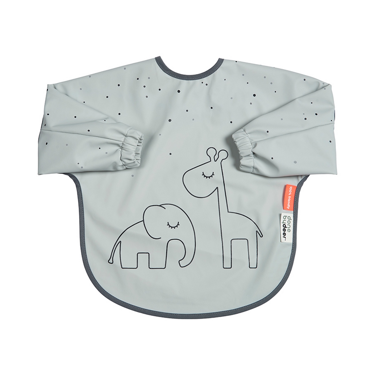 1303275-Kopie Done by Deer Ärmel Lätzchen Dreamy Dots, 6-18m- Grey