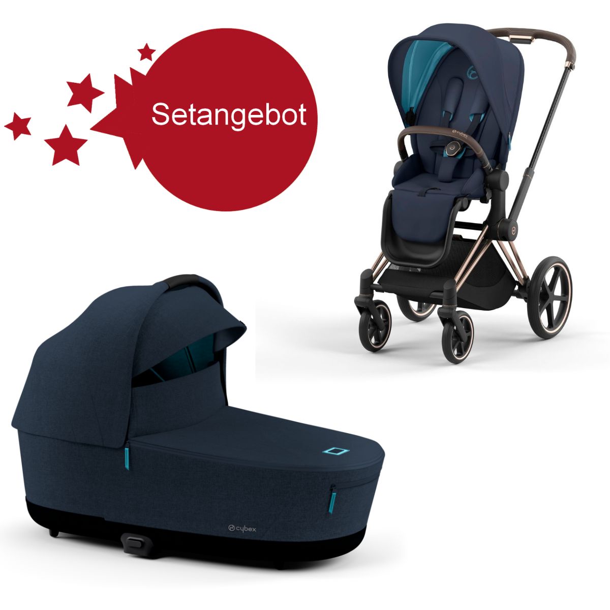 Cybex Priam 4 Setangebot Nautical Blue/Midnight Blue Plus