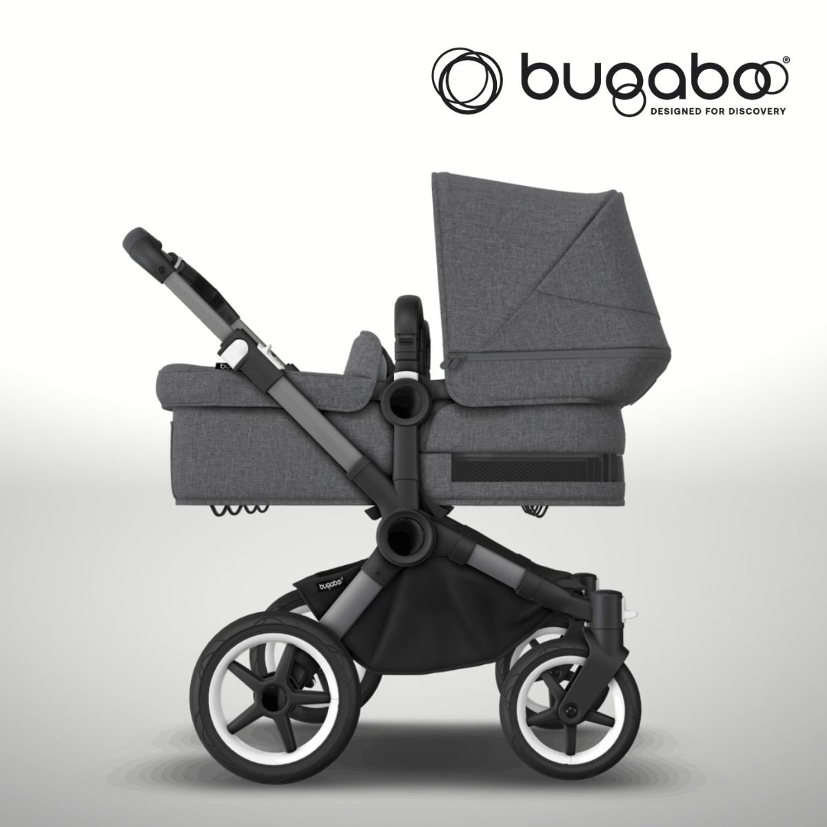 Bugaboo Donkey 5 Twin Zwillingskinderwagen- Graphit- Grau Meliert- Grau Meliert