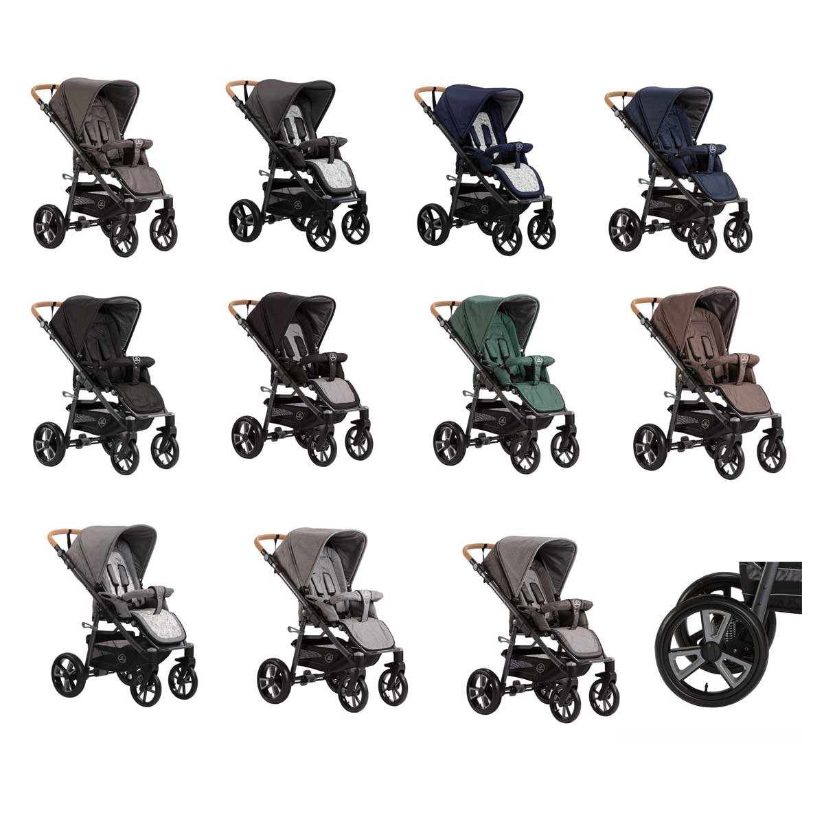Der Kinderwagen "Lux" von Naturkind verbindet höchsten Komfort mit tollem Design und überzeugt mit seiner langen Nutzungsdauer. Hier in der Ausführung mit Comfort Soft Rad.
