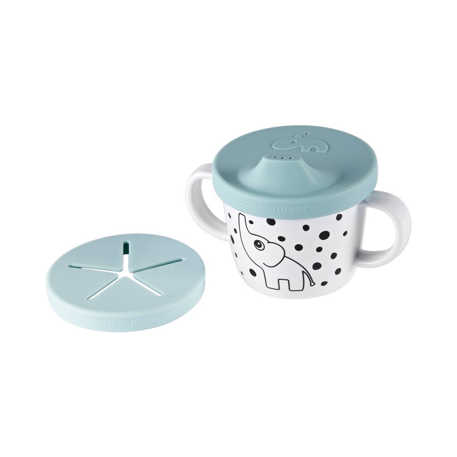 Done by Deer Schnabeltasse und Snack Becher Elphee - Blau
