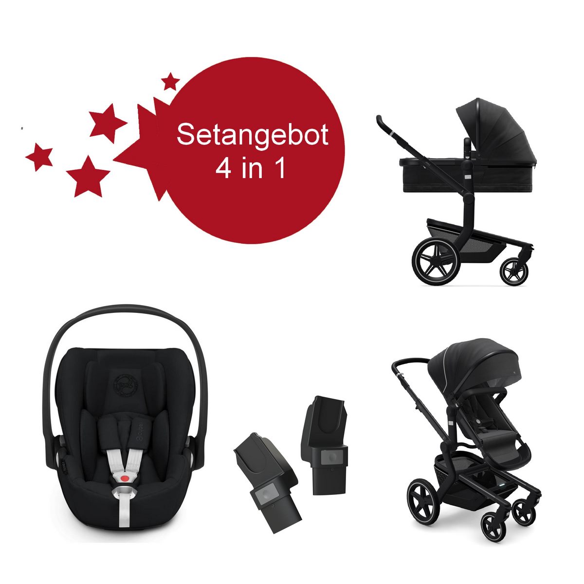 Joolz Day+ Kombikinderwagen Brilliant Black Setangebot mit Cloud Z i-Size