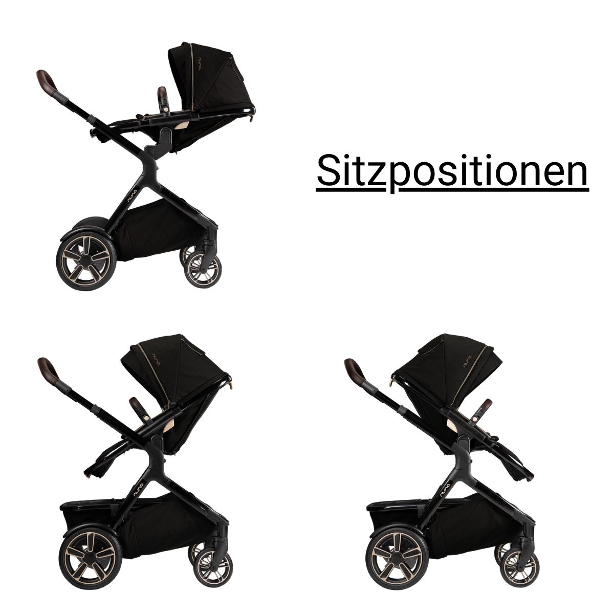 Nuna-DEMI-Grow-Kinderwagen-Details Nuna DEMI Grow Kinderwagen Sitzpositionen