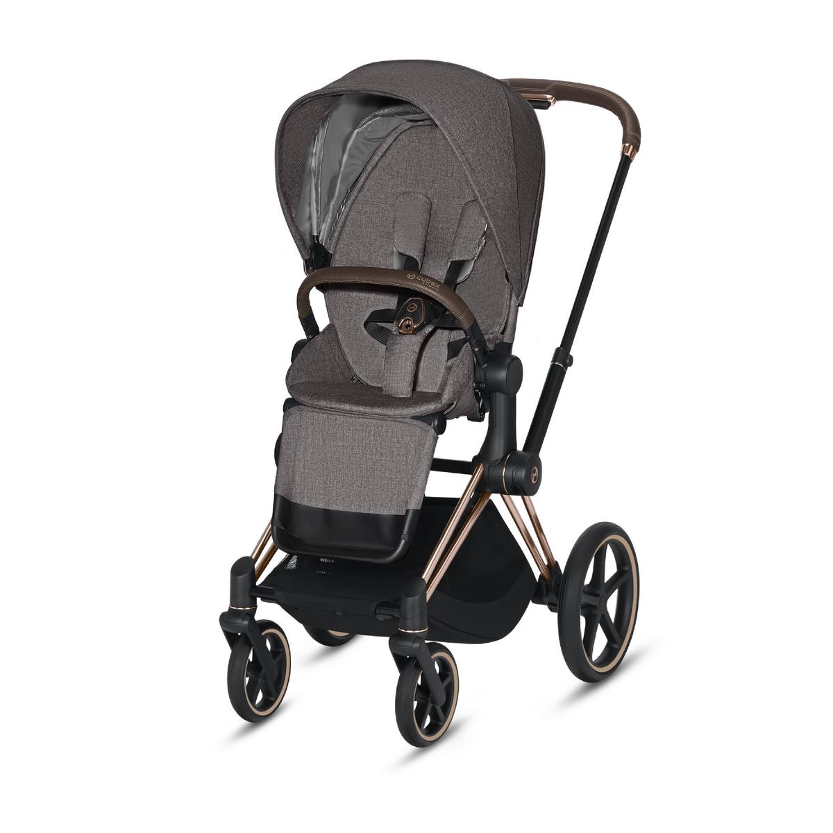 Cybex ePriam Kinderwagen Rose Gold- Manhatten Grey Plus