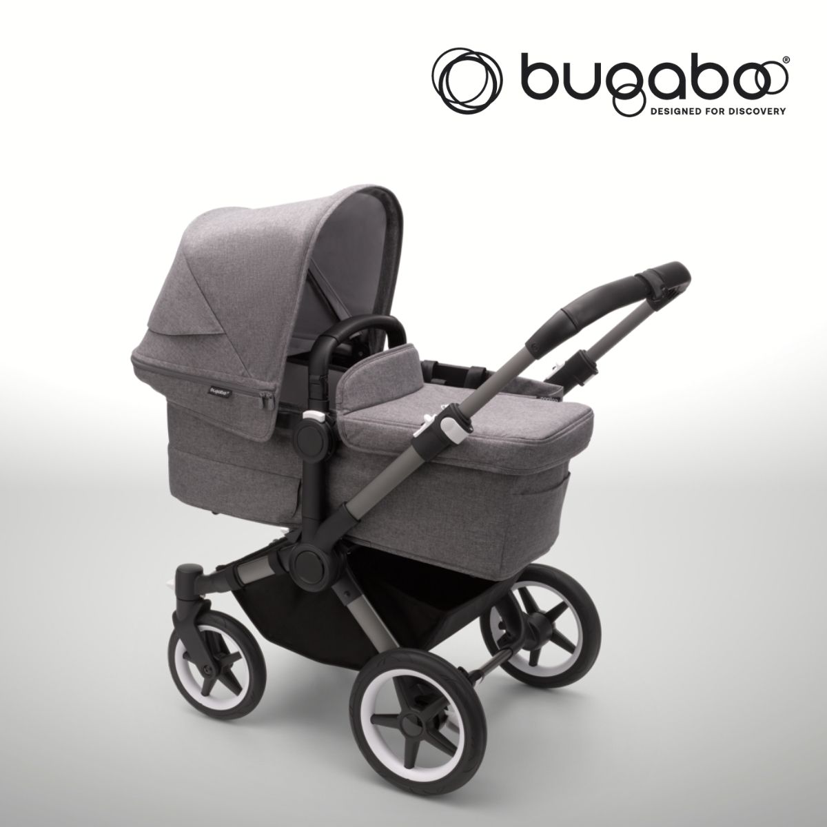 Bugaboo-Donkey5-Mono-Kombikinderwagen-Grau-Meliert Bugaboo Donkey 5 Mono Kombikinderwagen- Graphit/ Grau Meliert- Grau Meliert