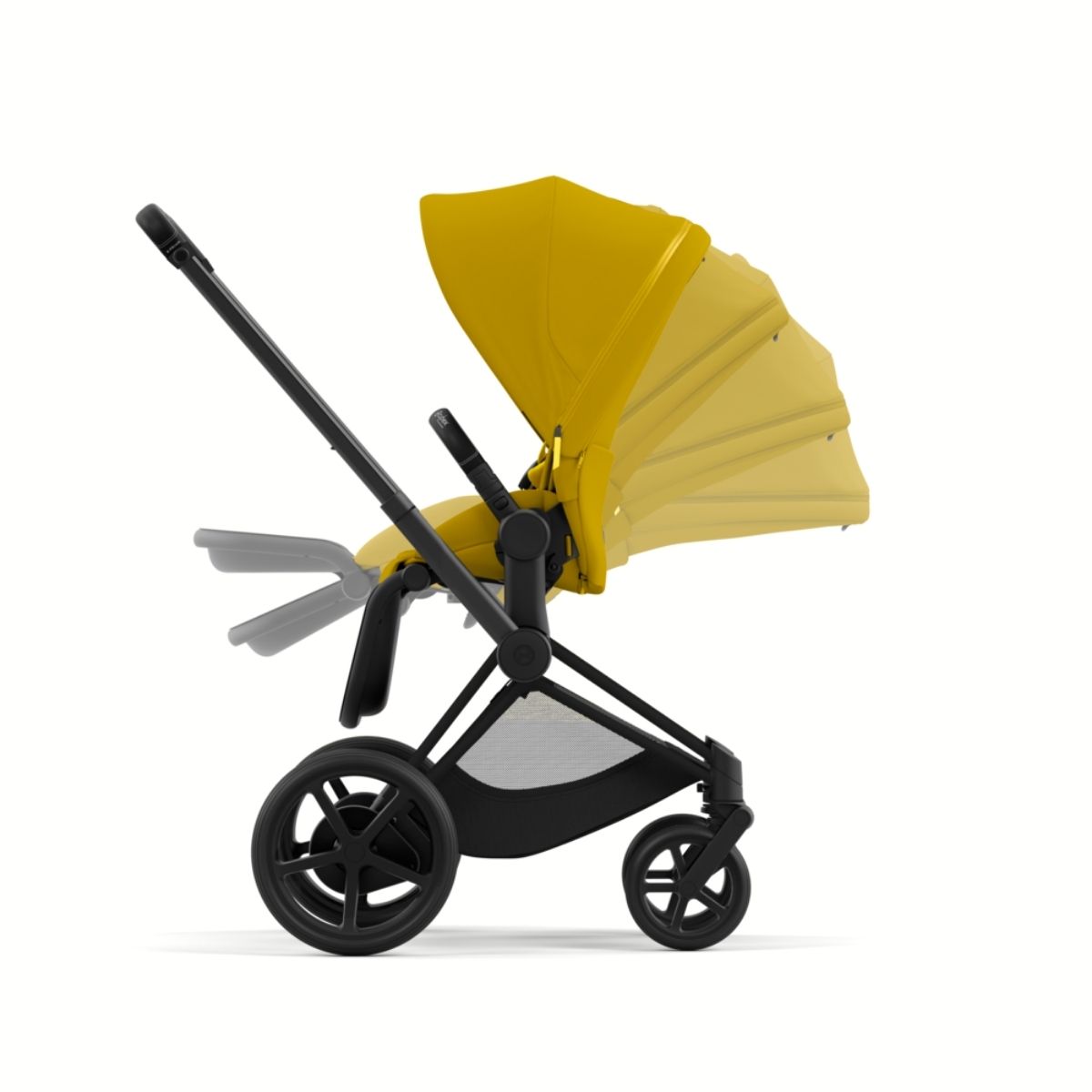 by-Cybex-e-Priam-Stroller-Matt-Black-Mustard-Yellow-4 Cybex e-Priam 4 Kinderwagen Rahmen Matt Black, Sitz Mustard Yellow
