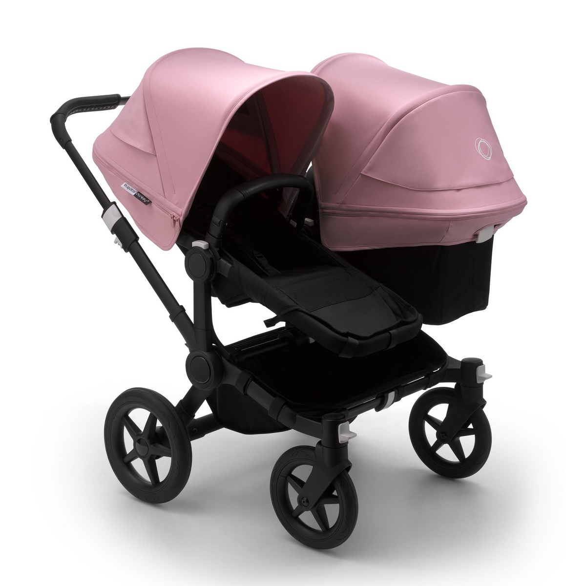 Bugaboo Donkey3 Duo Geschwisterkinderwagen- Schwarz, Schwarz, Zartrosa