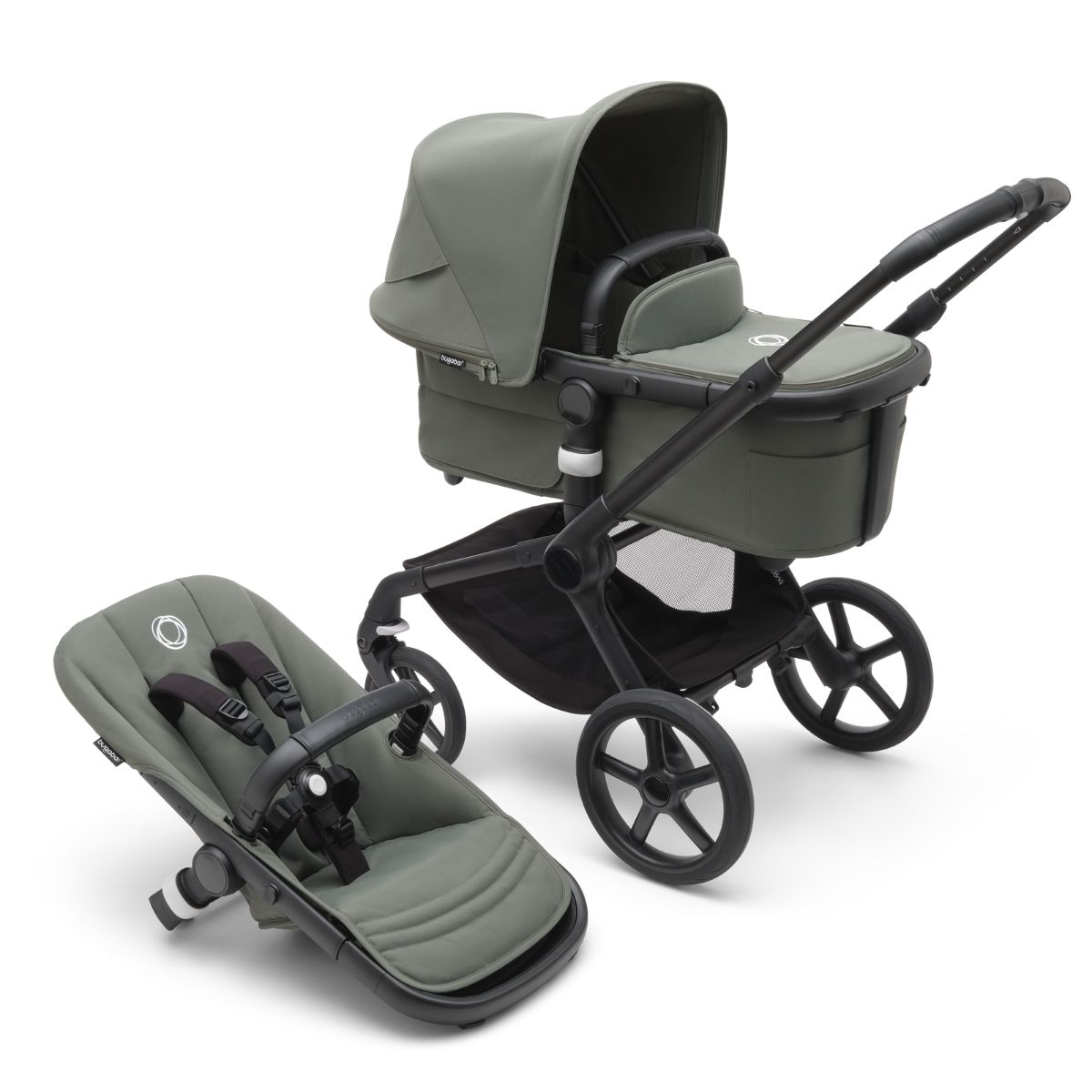 Bugaboo-Fox-5-Kombikinderwagen-Schwarz-Waldgruen Bugaboo Fox 5 Kombikinderwagen