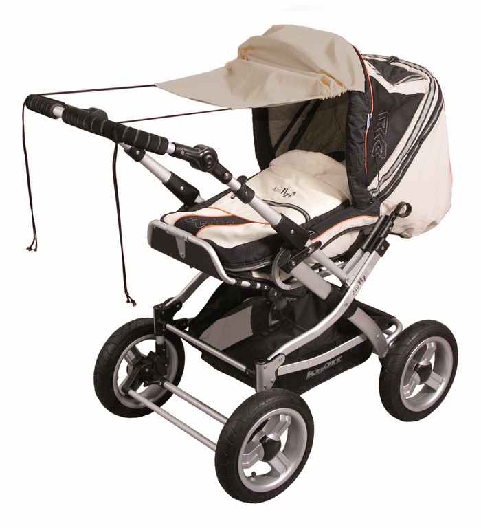 Das Universal-Sonnensegel, passend für alle gängigen Kinder- und Sportwagen, von Sunny Baby hat einen hohen UV-Schutz (UPF 50+) und verfügt über viele Verstellmöglichkeiten.