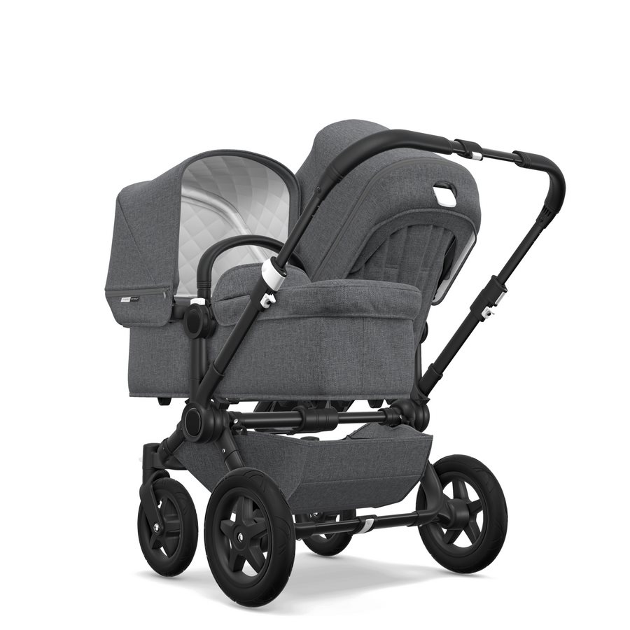 Bugaboo Donkey2 Duo Classic Complete Kinderwagen - Black/Grey Melange