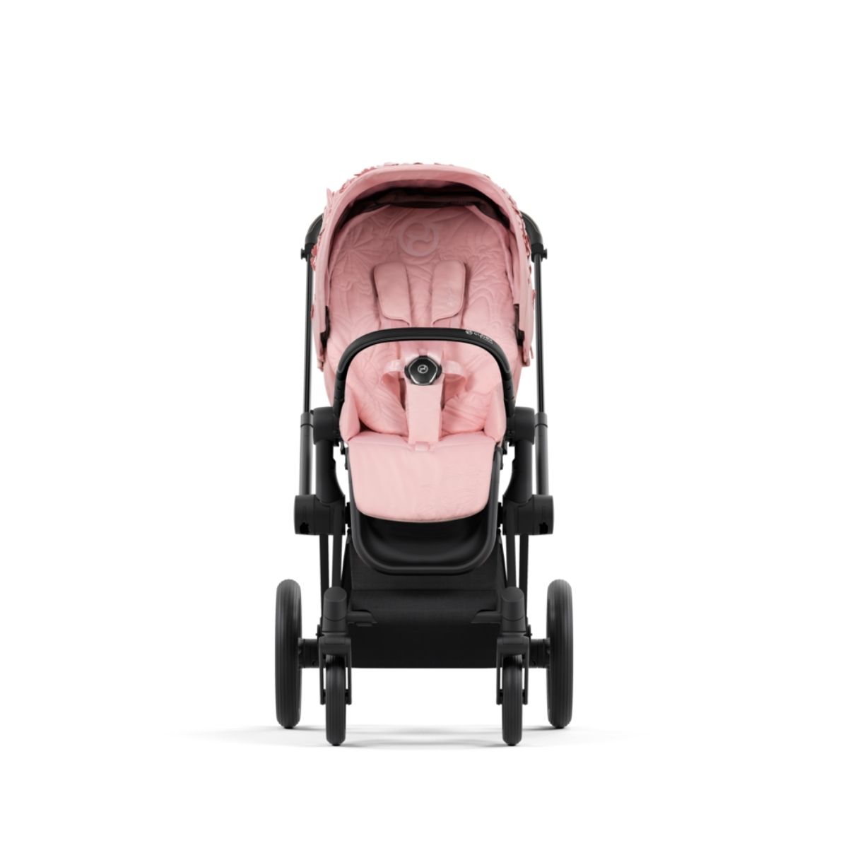 Cybex Priam 4 Kinderwagen Matt Black Rahmen- Simply Flowers Pink