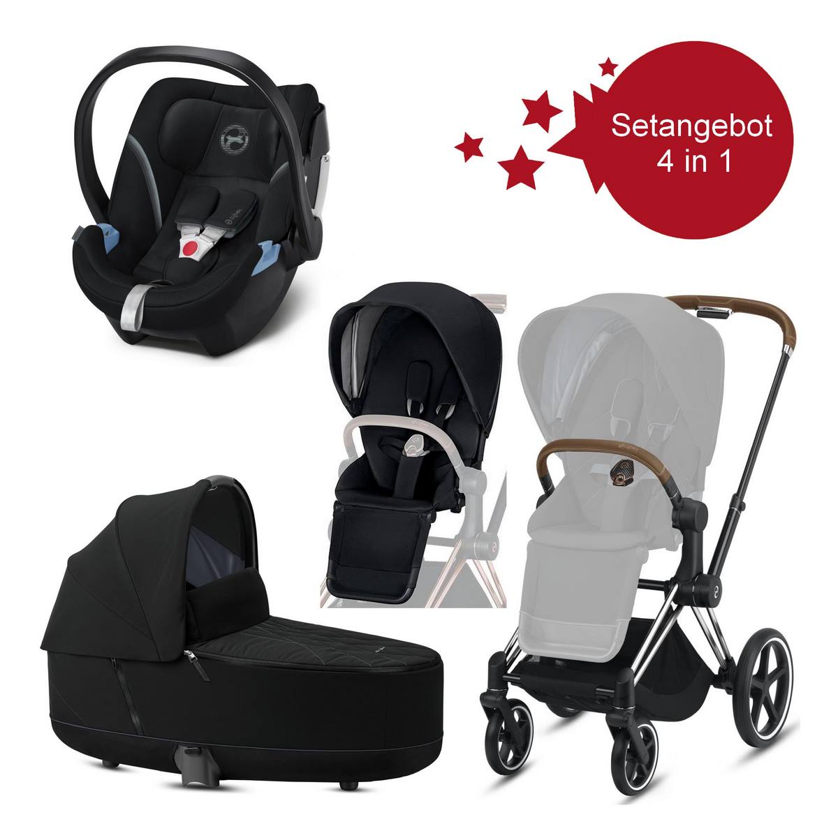 Cybex Setangebot Chrome Gestell, Schwarz-Deep Black
