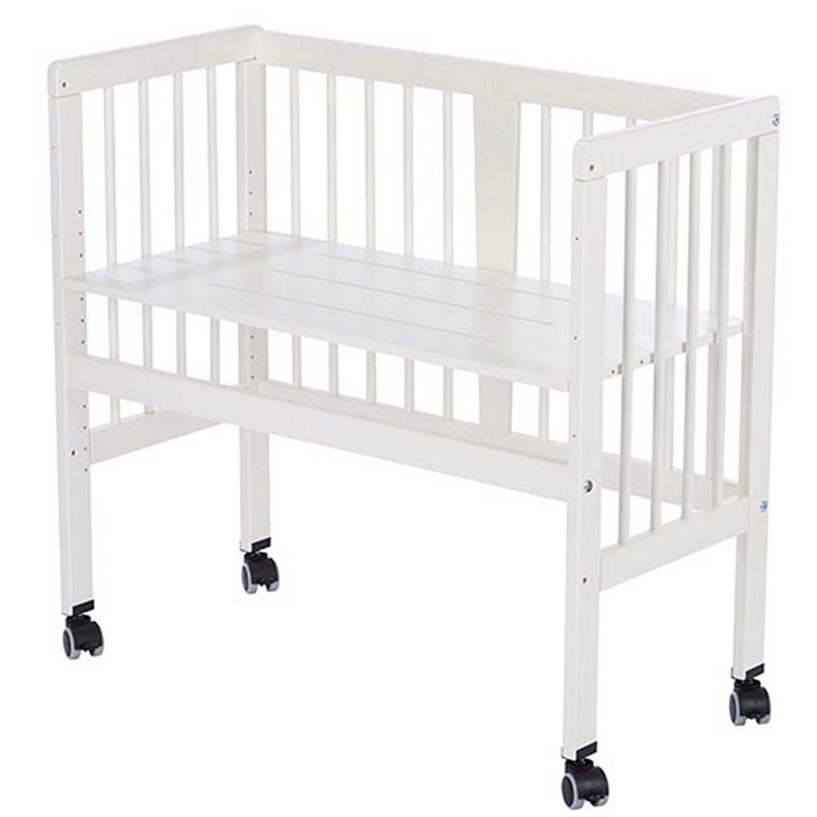 Alvi Beistellbett weiß für Boxspring-Bett m. Matratze, Nestchen Little Dots