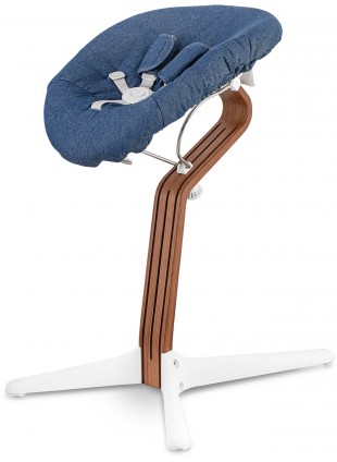 nomi_baby_denim_walnut_white_1 Nomi Hochstuhl Matratze - Premium Denim / gestreift