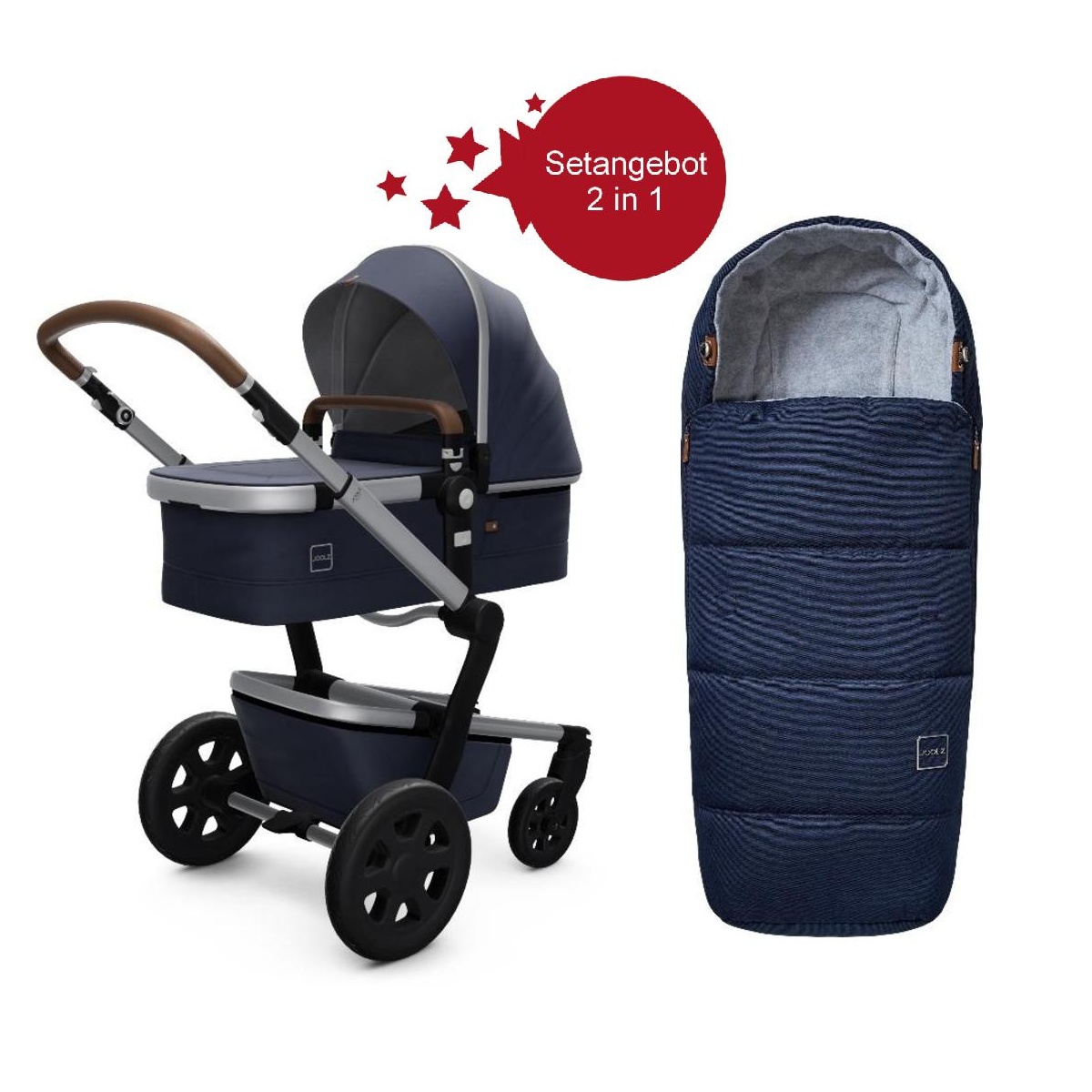 Joolz Day 3 Setangebot Kinderwagen + Fußsack Modell 2020- Classic Blue