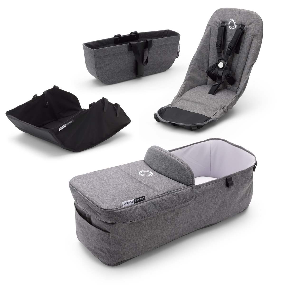 Bugaboo-Donkey3-Style-Set-Grau-Meliert Bugaboo Donkey3 Style Set- Grau Meliert