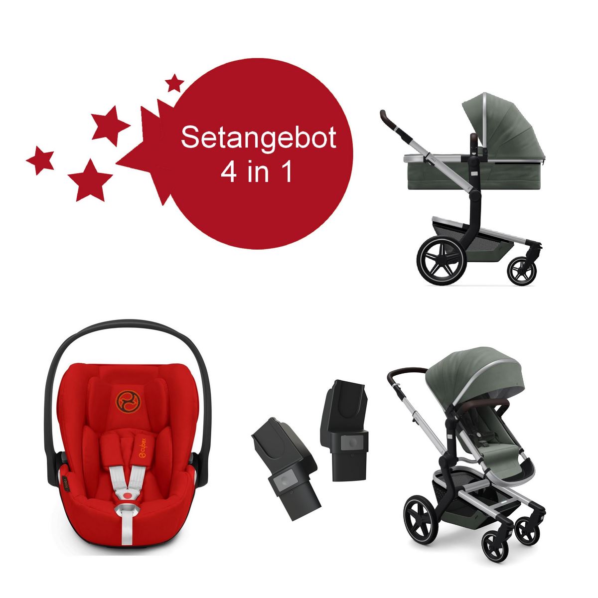 Joolz Day+ Kombikinderwagen Marvellous Green Setangebot mit Cloud Z i-Size