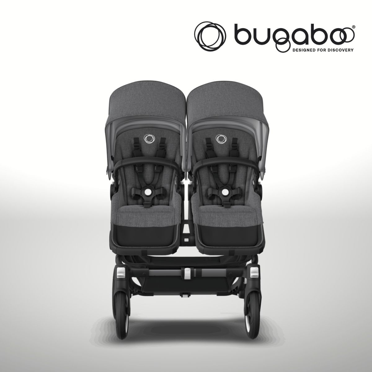 Bugaboo Donkey 5 Twin Zwillingskinderwagen- Graphit- Grau Meliert- Grau Meliert