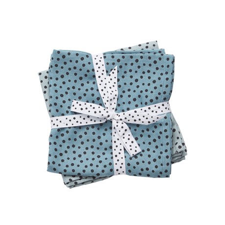 Done by Deer Spucktücher 2er Pack, Happy dots - Blue