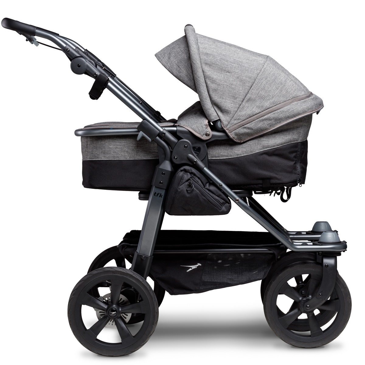 TFK Duo Kombi Kinderwagen mit Luftkammer Radset- Premium Grau
