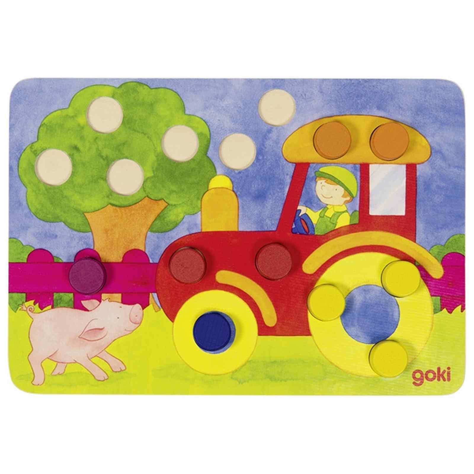 Wer vervollständigt durch Erwürfeln der passenden Farben als Erster sein eigenes Bild? Dieses Würfelspiel fördert die richtige Zuordnung von Farben.