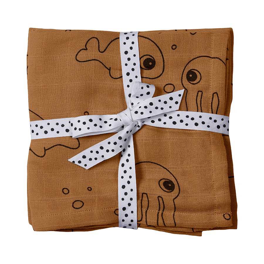 Done-by-Deer-Wickelntucher-2er-Pack-Sea-friends-1200px Done by Deer Wickelntücher 2er Pack, Sea friends- Mustard